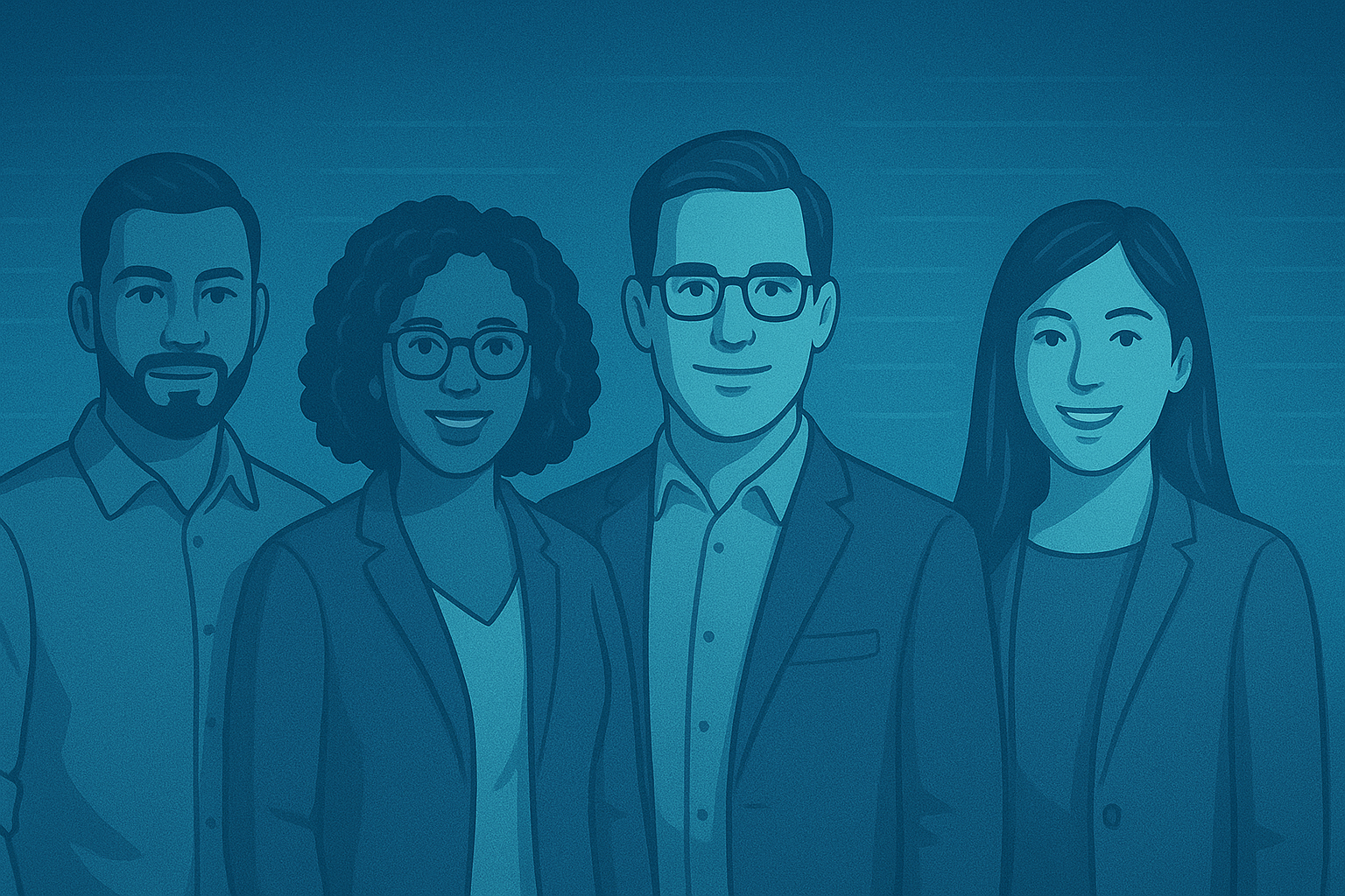 Professionals in Blue Tones